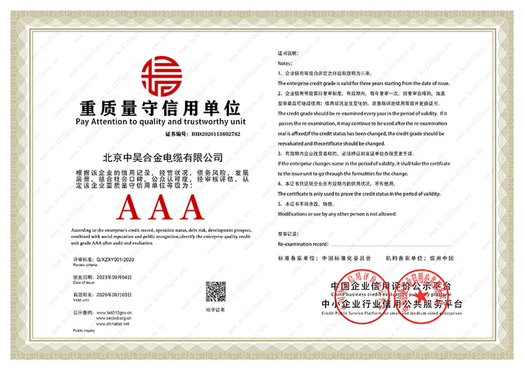重質量守信用企業